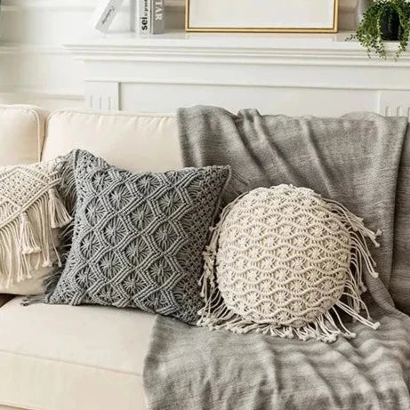 Coussin Macramé Rond